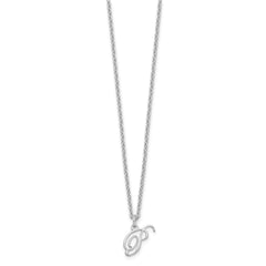 Sterling Silver Rhodium-plated Letter P Initial Necklace XNA756SS_P