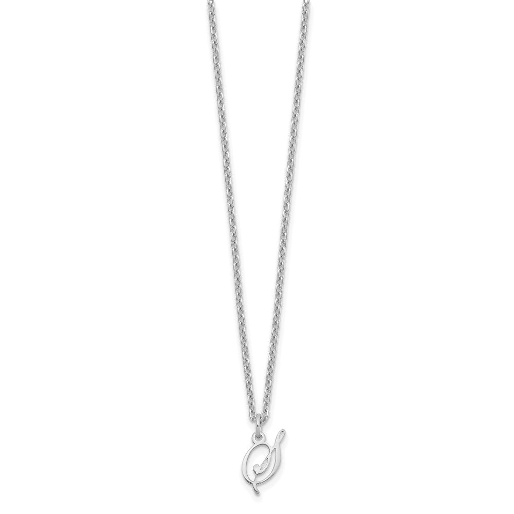 Sterling Silver Rhodium-plated Letter S Initial Necklace XNA756SS_S