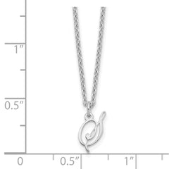 Sterling Silver Rhodium-plated Letter S Initial Necklace XNA756SS_S