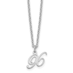 Sterling Silver Rhodium-plated Letter X Initial Necklace XNA756SS_X