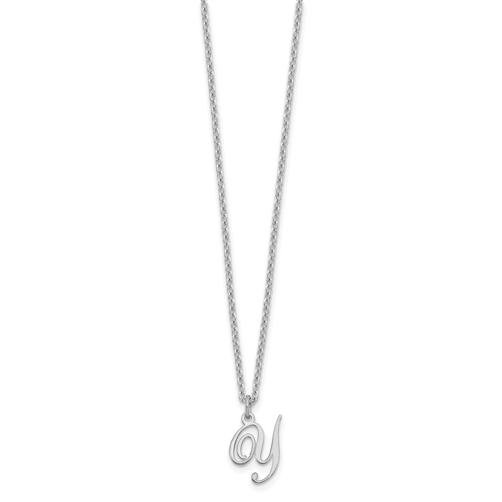 Sterling Silver Rhodium-plated Letter Y Initial Necklace XNA756SS_Y
