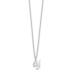 Sterling Silver Rhodium-plated Letter Y Initial Necklace XNA756SS_Y