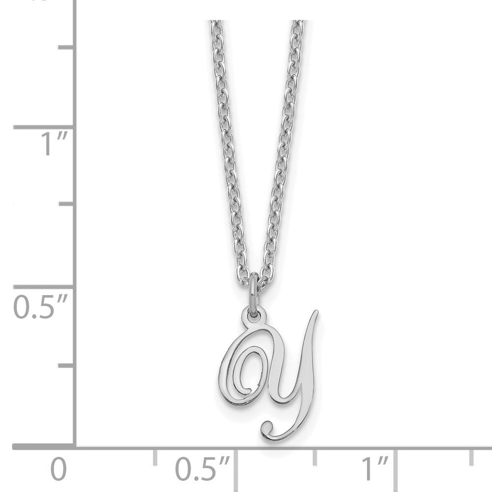 Sterling Silver Rhodium-plated Letter Y Initial Necklace XNA756SS_Y