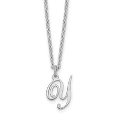 Sterling Silver Rhodium-plated Letter Y Initial Necklace XNA756SS_Y