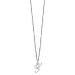 Sterling Silver Rhodium-plated Letter Z Initial Necklace XNA756SS_Z