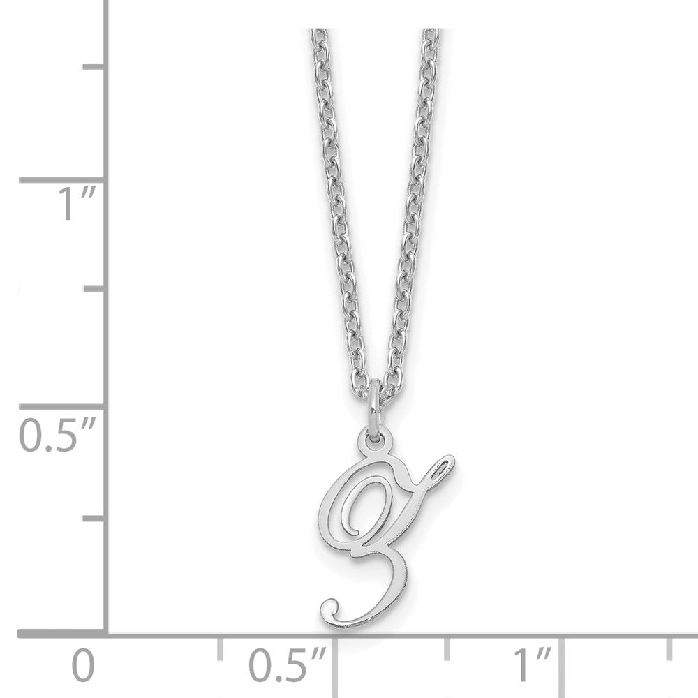 Sterling Silver Rhodium-plated Letter Z Initial Necklace XNA756SS_Z
