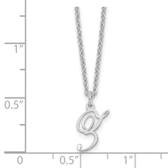 Sterling Silver Rhodium-plated Letter Z Initial Necklace XNA756SS_Z