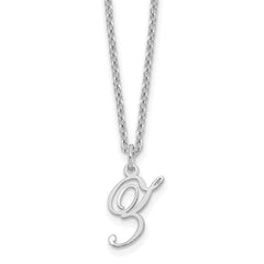 Sterling Silver Rhodium-plated Letter Z Initial Necklace XNA756SS_Z