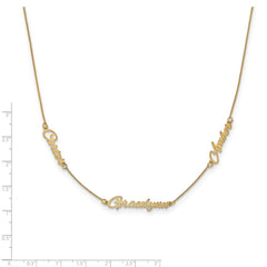 Sterling Silver/Gold-plated Brushed 3 Name Necklace XNA879GP