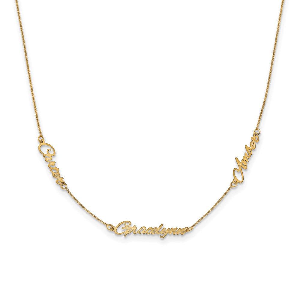 Sterling Silver/Gold-plated Brushed 3 Name Necklace XNA879GP
