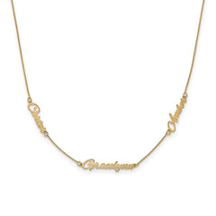 Sterling Silver/Gold-plated Brushed 3 Name Necklace XNA879GP