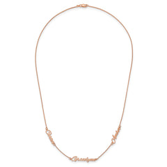 Sterling Silver/Rose-plated Brushed 3 Name Necklace XNA879RP