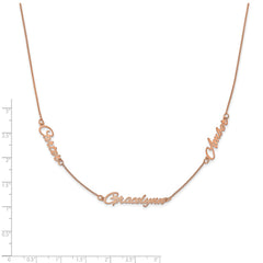 Sterling Silver/Rose-plated Brushed 3 Name Necklace XNA879RP