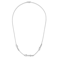 Sterling Silver/Rhodium-plated Brushed 3 Name Necklace XNA879SS