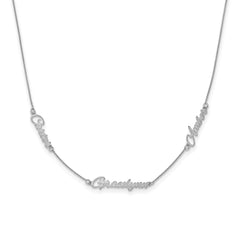 Sterling Silver/Rhodium-plated Brushed 3 Name Necklace XNA879SS