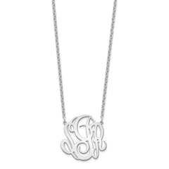 Sterling Silver/Rhodium-plated Monogram Necklace XNA888SS