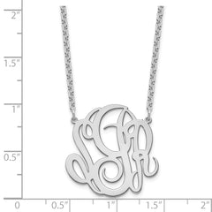 Sterling Silver/Rhodium-plated Monogram Necklace XNA888SS