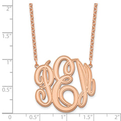 Sterling Silver/Rose-plated Etched Monogram Necklace XNA889RP