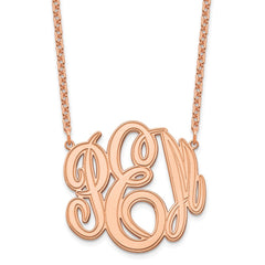 Sterling Silver/Rose-plated Etched Monogram Necklace XNA889RP