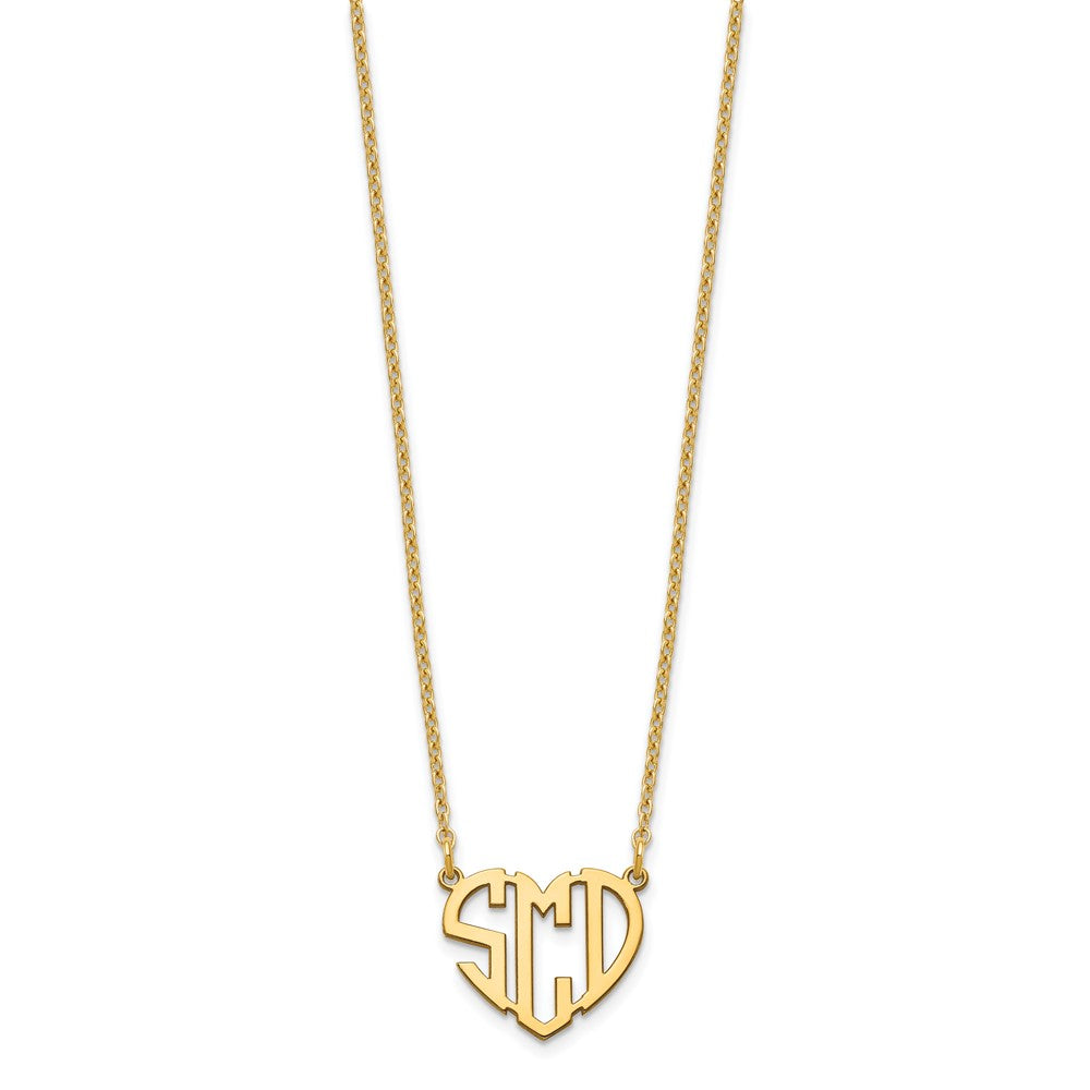 Sterling Silver/Gold-plated Heart Monogram Necklace XNA895GP