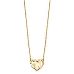 Sterling Silver/Gold-plated Heart Monogram Necklace XNA895GP