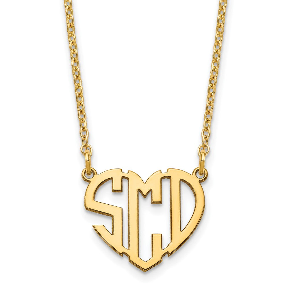 Sterling Silver/Gold-plated Heart Monogram Necklace XNA895GP