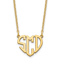 Sterling Silver/Gold-plated Heart Monogram Necklace XNA895GP