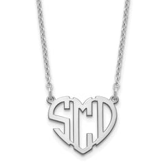 Sterling Silver/Rhodium-plated Heart Monogram Necklace XNA895SS