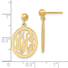 XNE17GP  Sterling Silver/Gold-plated Monogram Dangle Earrings