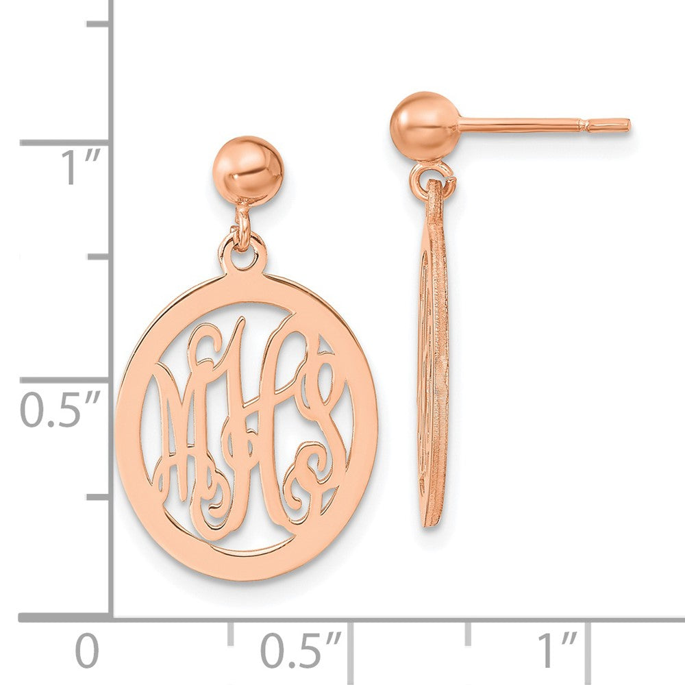 XNE17RP Sterling Silver/Rose-plated Monogram Dangle Earrings
