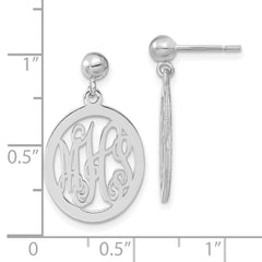 XNE17SS Sterling Silver/Rhodium-plated Monogram Dangle Earrings