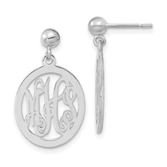 XNE17SS Sterling Silver/Rhodium-plated Monogram Dangle Earrings