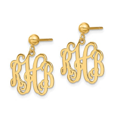 XNE19GP Sterling Silver/Gold-plated Monogram Dangle Earrings