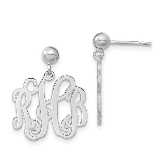 XNE19SS Sterling Silver/Rhodium-plated Monogram Dangle Earrings