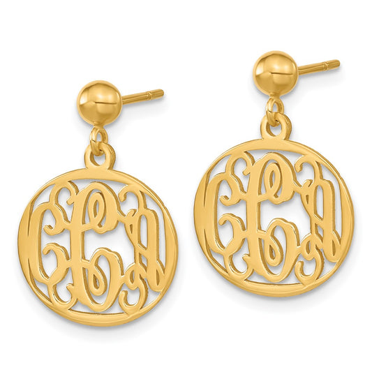 XNE20GP sterling Silver/Gold-plated Monogram Dangle Earrings
