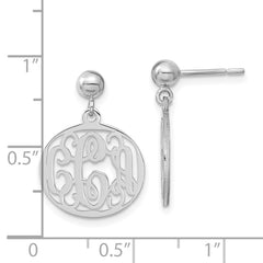 XNE20SS Sterling Silver/Rhodium-plated Monogram Dangle Earrings