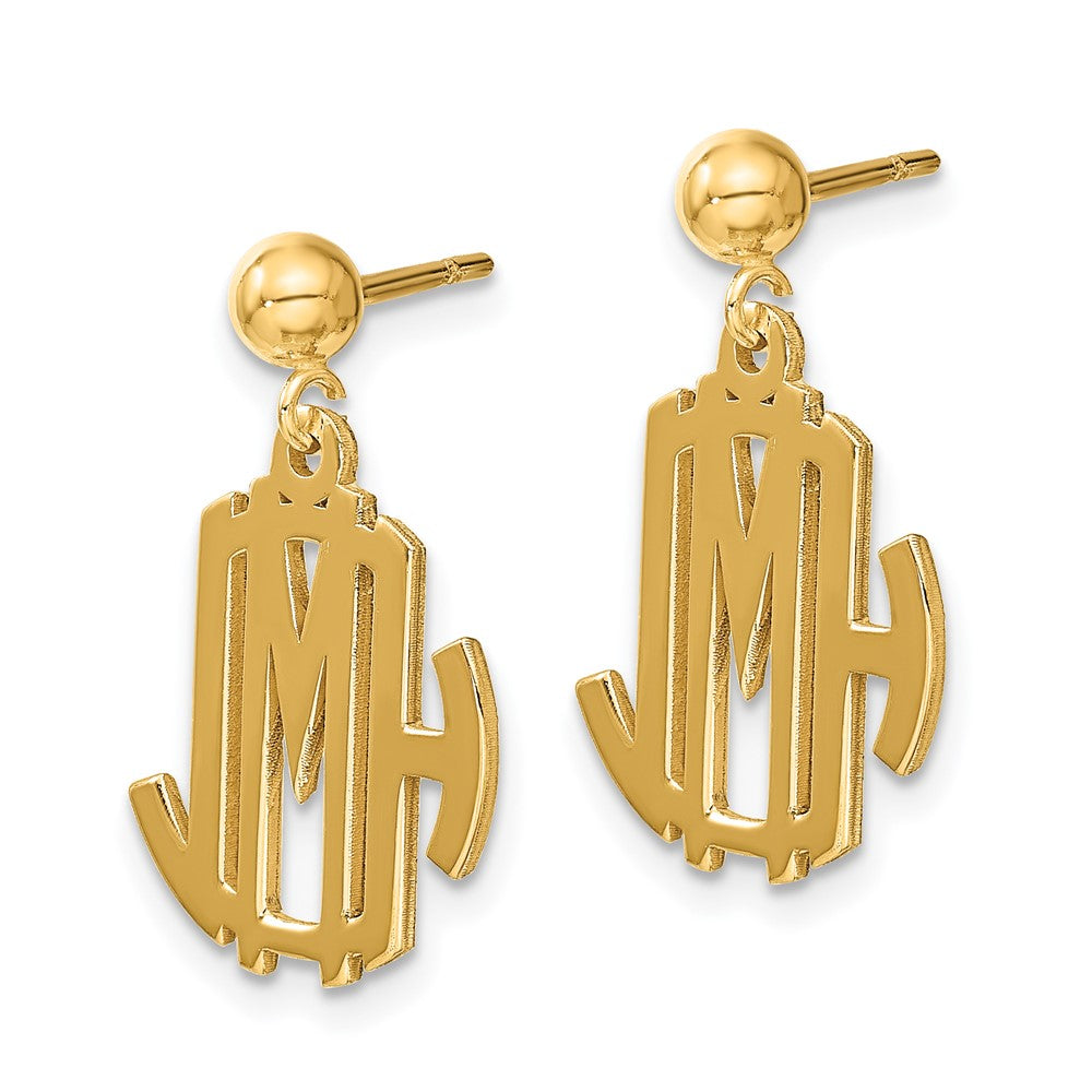 XNE21GP Sterling Silver/Gold-plated Monogram Dangle Earrings