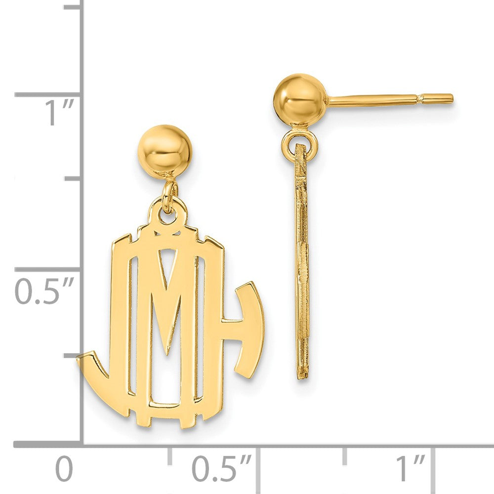 XNE21GP Sterling Silver/Gold-plated Monogram Dangle Earrings