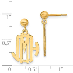 XNE21GP Sterling Silver/Gold-plated Monogram Dangle Earrings