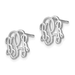 XNE23SS Sterling Silver/Rhodium-plated Monogram Post Earrings
