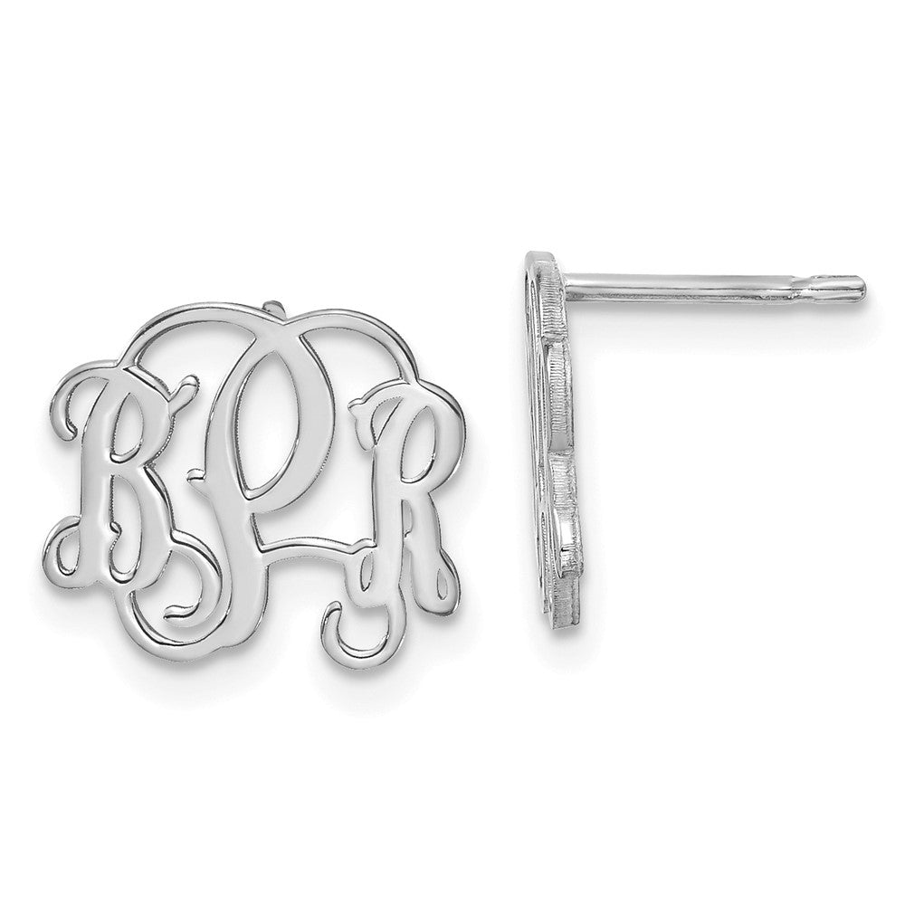 XNE23SS Sterling Silver/Rhodium-plated Monogram Post Earrings