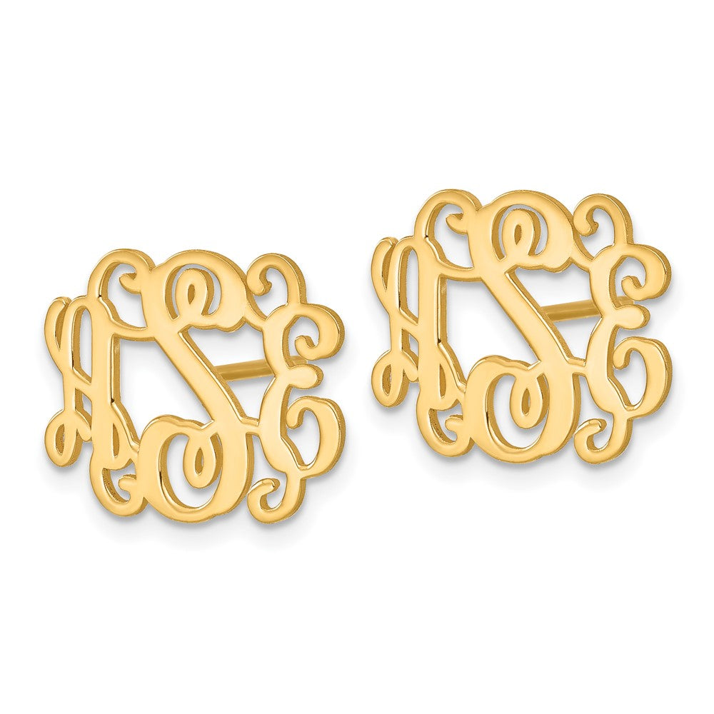 XNE24GP sterling Silver/Gold-plated Monogram Post Earrings