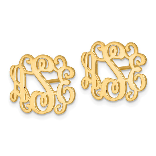 XNE24GP sterling Silver/Gold-plated Monogram Post Earrings