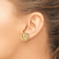 XNE24GP sterling Silver/Gold-plated Monogram Post Earrings