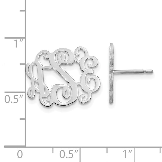 XNE24SS Sterling Silver/Rhodium-plated Monogram Post Earrings
