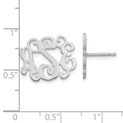 XNE24SS Sterling Silver/Rhodium-plated Monogram Post Earrings