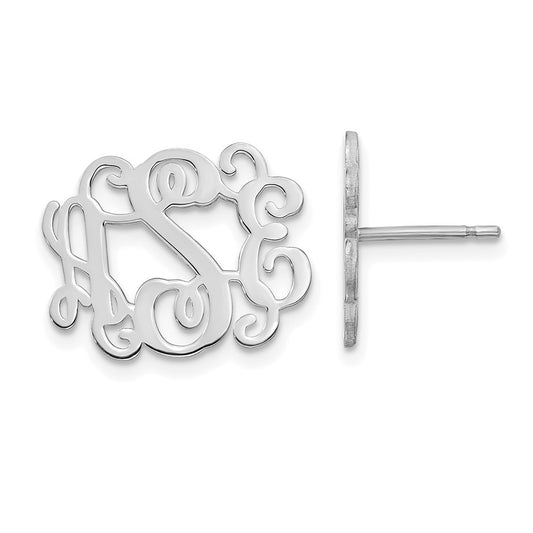 XNE24SS Sterling Silver/Rhodium-plated Monogram Post Earrings