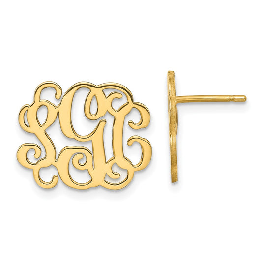 XNE25GP Sterling Silver/Gold-plated Monogram Post Earrings
