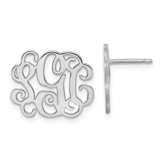 XNE25SS Sterling Silver/Rhodium-plated Monogram Post Earrings