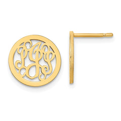 XNE29GP Sterling Silver/Gold-plated Small Round Monogram Post Earrings